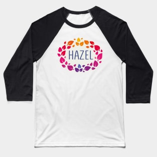 Hazel name with colorful leaves Baseball T-Shirt